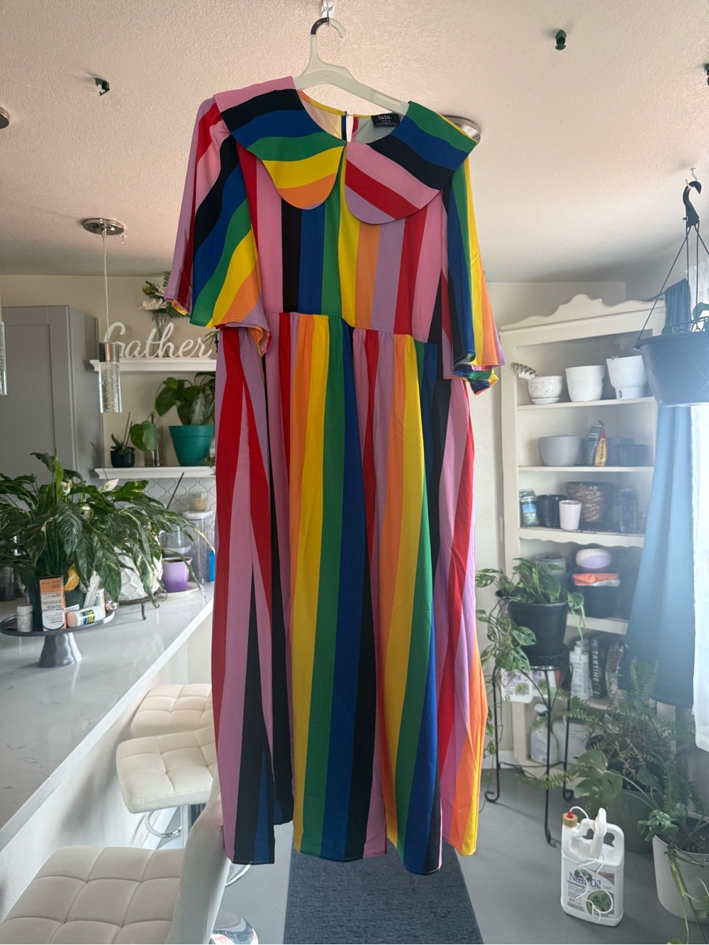 Dressed in Lala: Neverland Dress in Rainbow Candy Stripe - NEW! - Picture 2 of 8